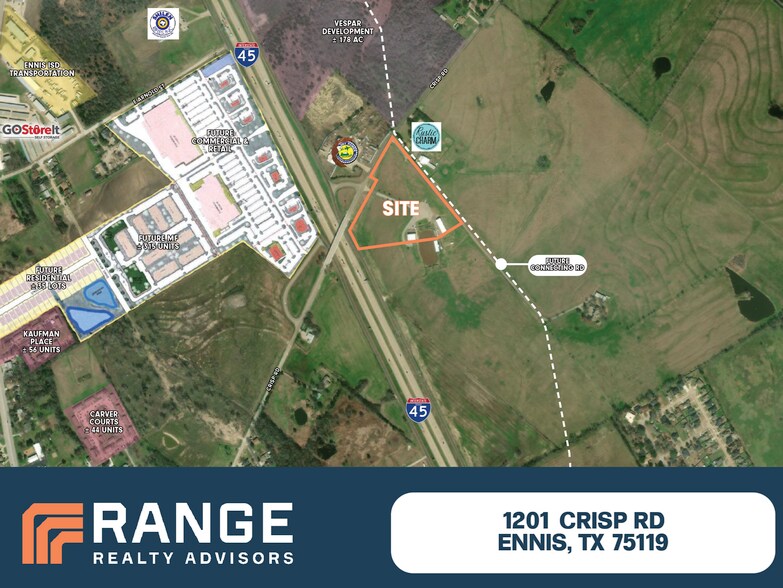 1201 E Crisp Rd, Ennis, TX à vendre - Aérien - Image 1 de 4