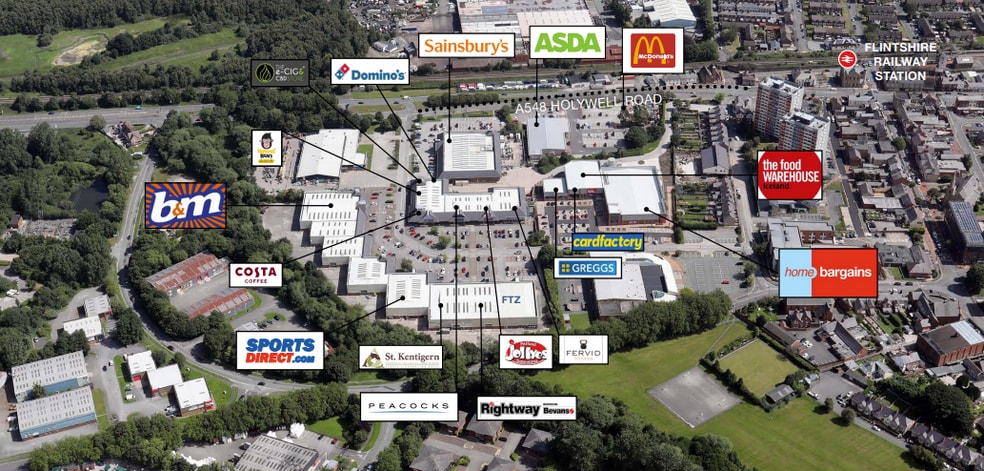 A1-F2 Holywell Rd, Flint for lease - Aerial - Image 2 of 2