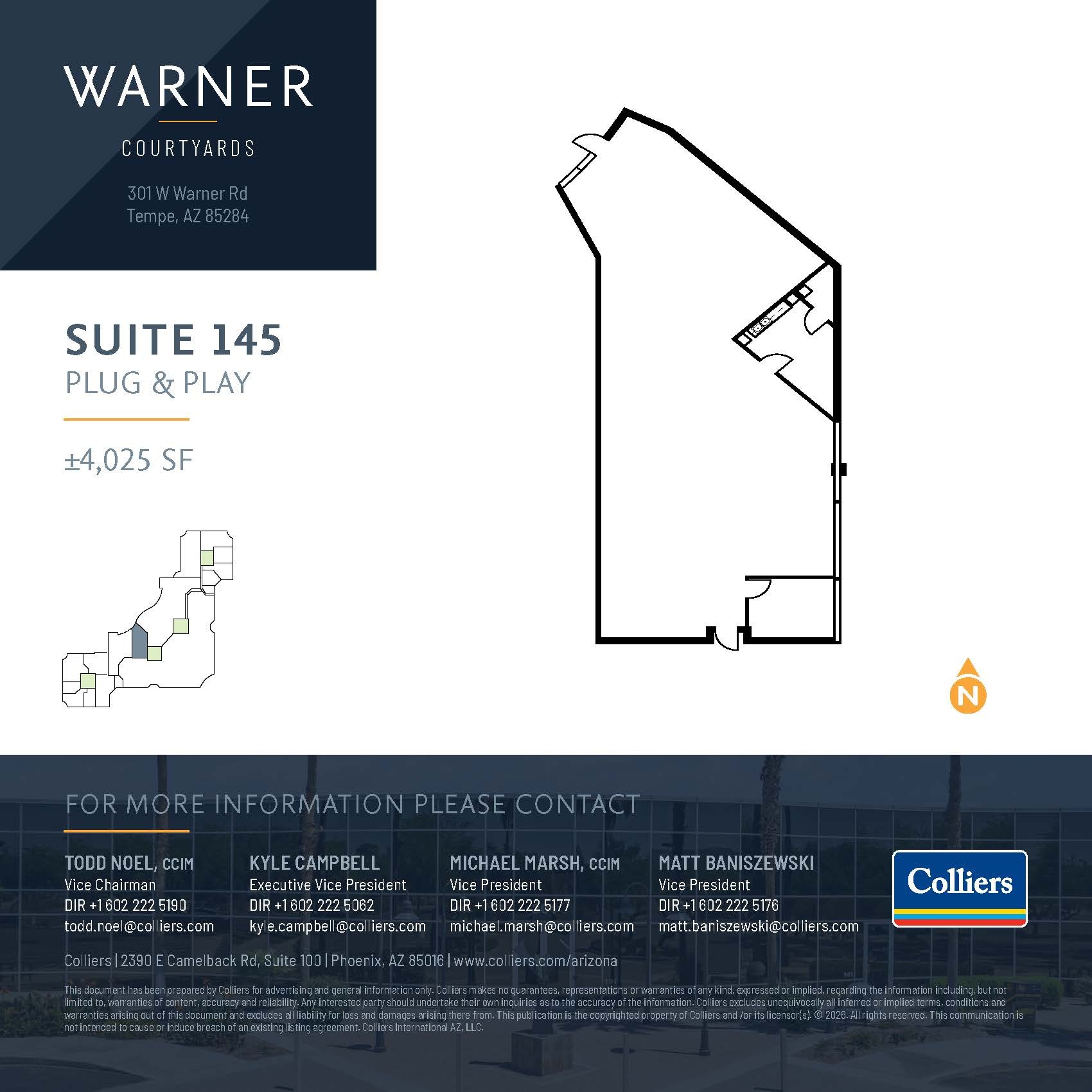 301 W Warner Rd, Tempe, AZ à louer Plan d’étage- Image 1 de 2