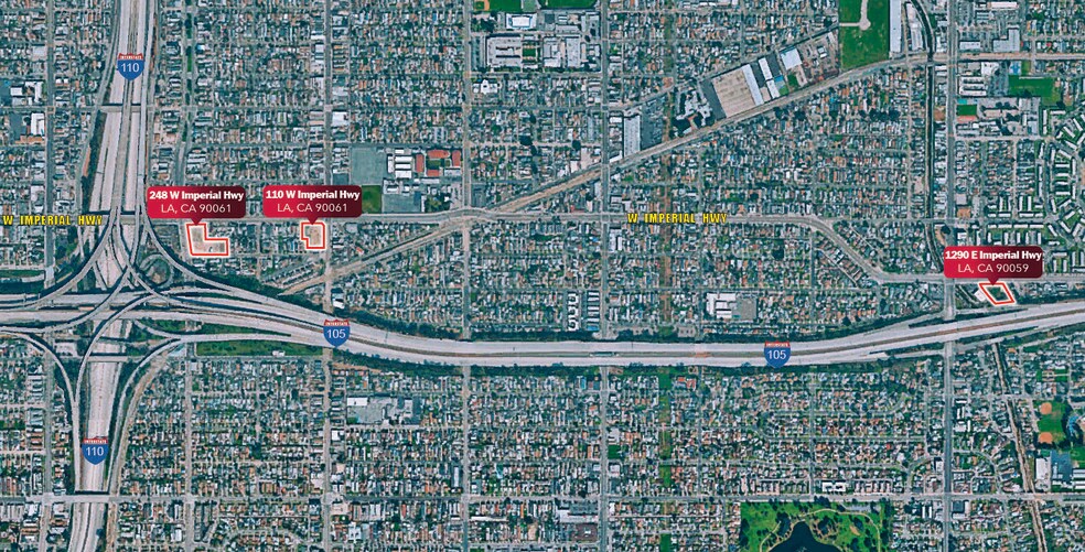 Imperial Highway Land Portfolio portefeuille de 3 propriétés à vendre sur LoopNet.ca - Aérien - Image 1 de 9