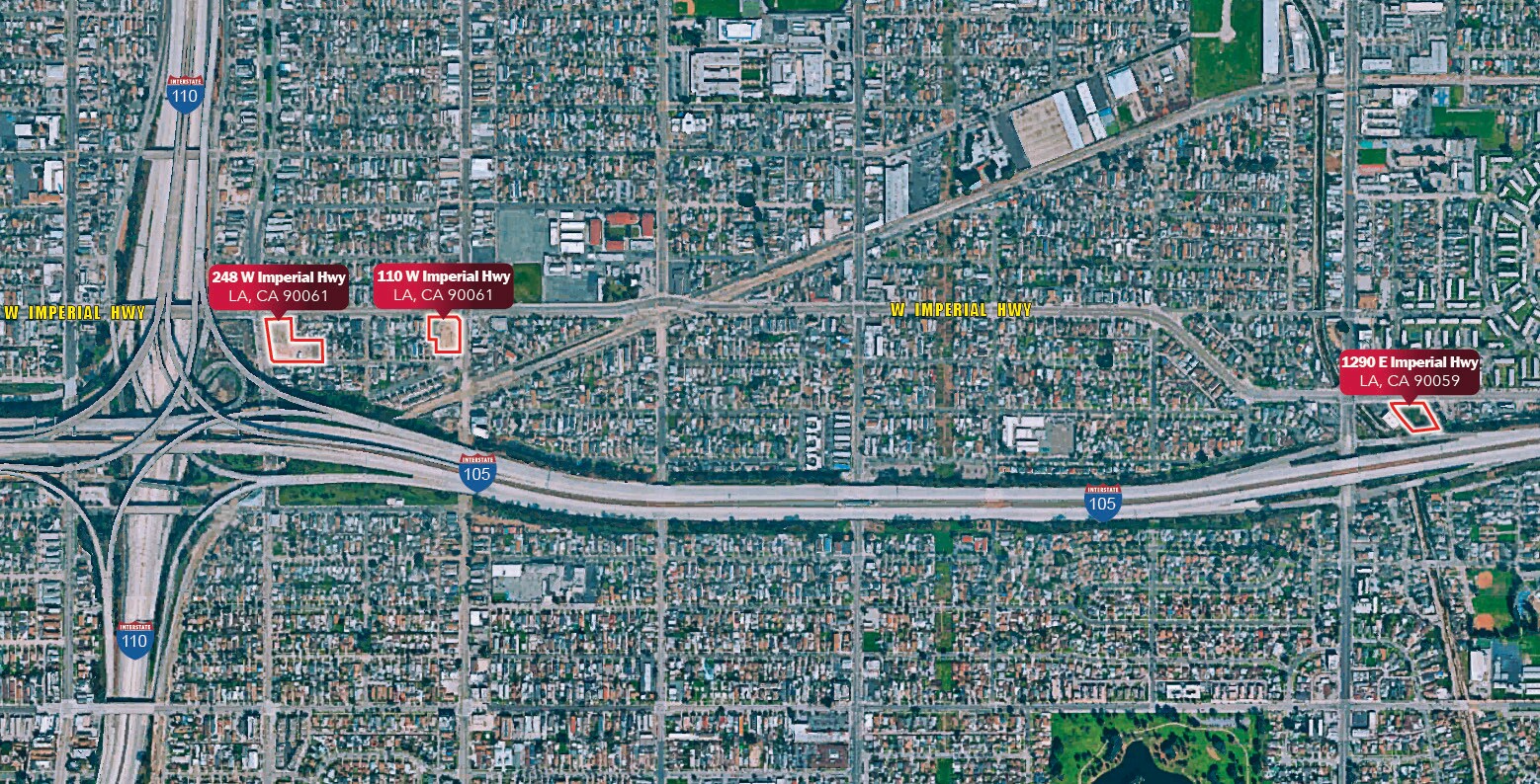 Imperial Highway Land Portfolio portefeuille de 3 propriétés à vendre sur LoopNet.ca Aérien- Image 1 de 10