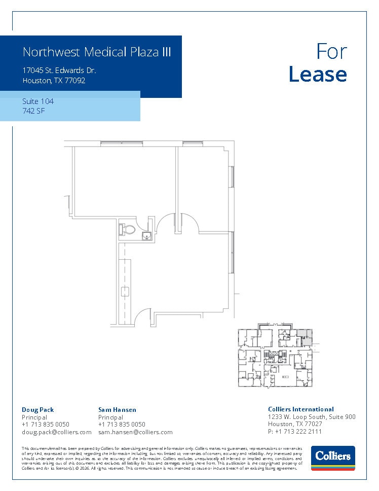 800 Peakwood Dr, Houston, TX à louer Plan d’étage- Image 1 de 1