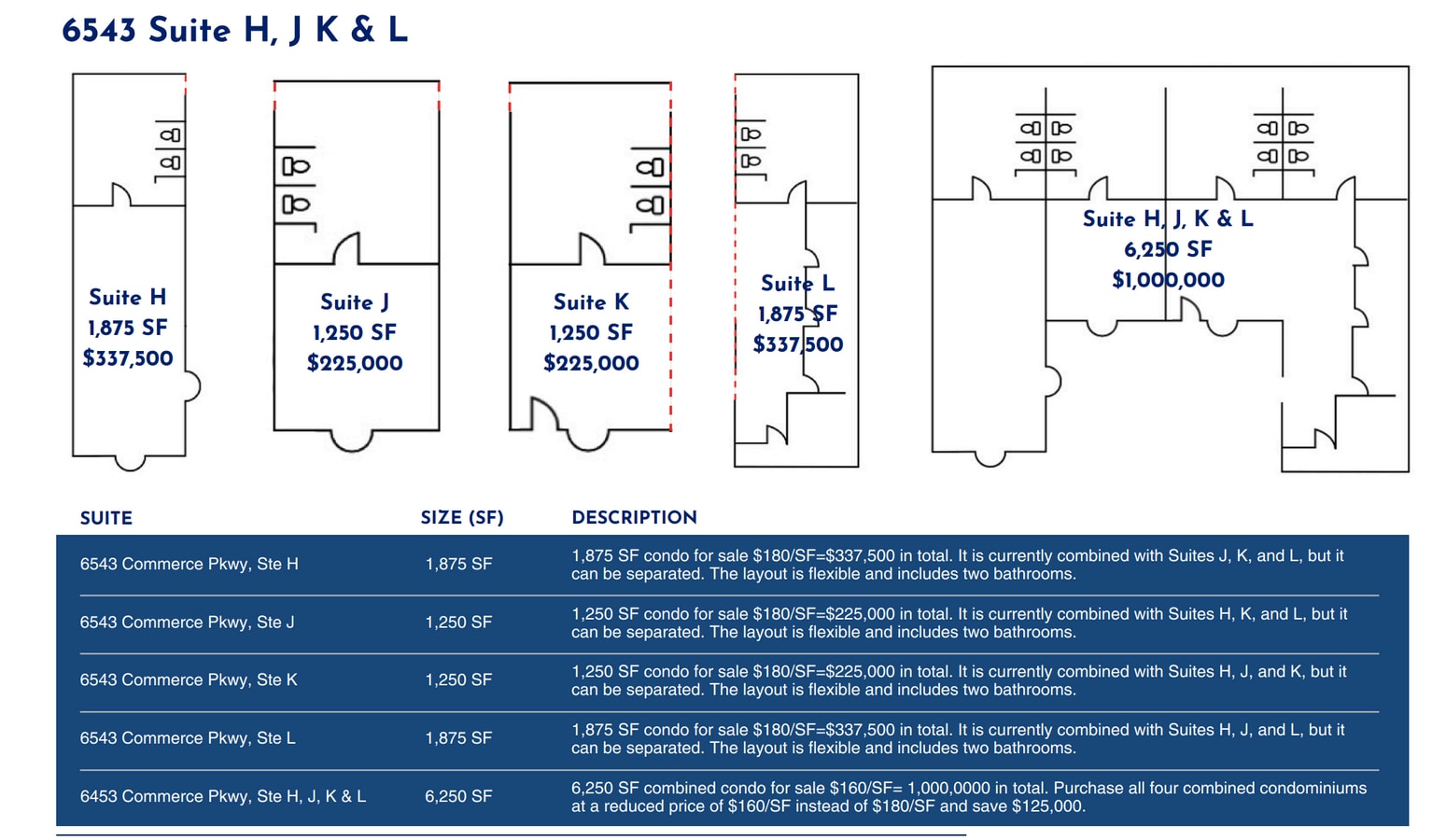 6631 Commerce Pky, Dublin, OH 43017 - Unité H, J, K, L -  - Plan d’étage - Image 1 of 1