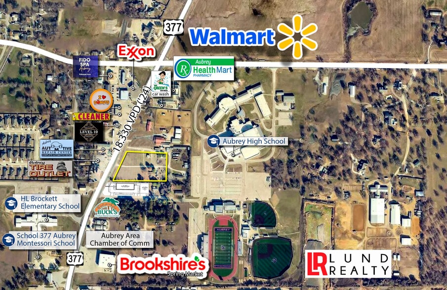 US 377 -3 AC | ON SEWER | COMMERCIAL | 3 LOTS, Aubrey, TX à vendre - Photo du bâtiment - Image 3 de 12