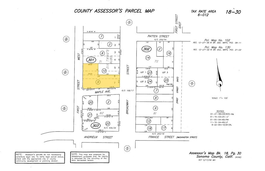 645-651 Broadway, Sonoma, CA à louer - Plan cadastral - Image 2 de 8