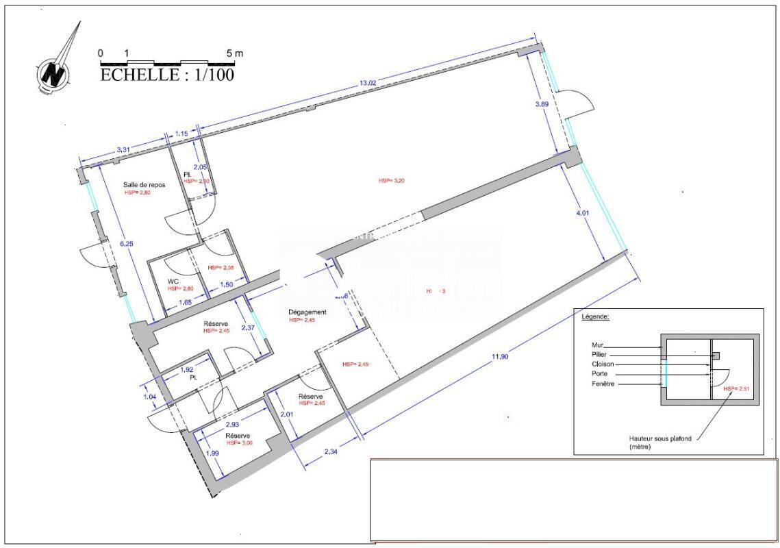 Commerce de détail dans Colomiers à louer Plan d’étage- Image 1 de 2