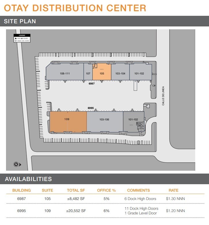 6987 Calle De Linea, San Diego, CA for lease Site Plan- Image 1 of 2