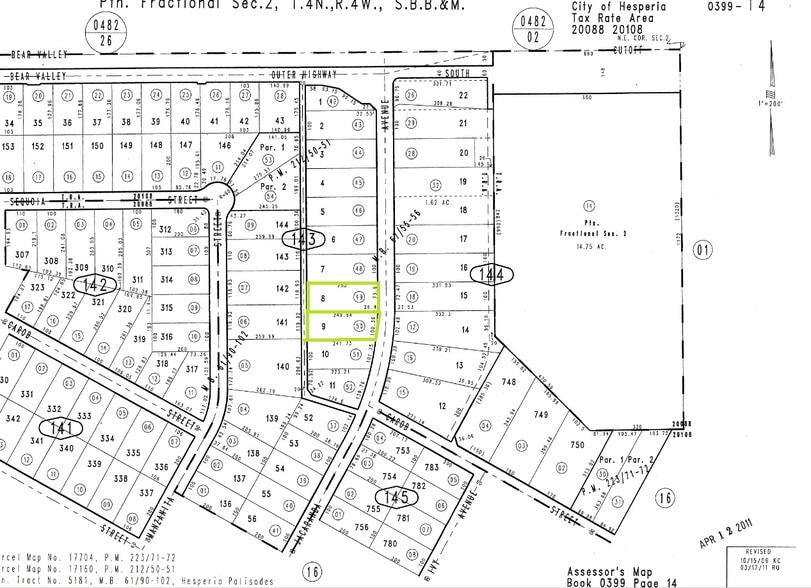 399-143-49 & 50 Jacaranda, Hesperia, CA for sale - Plat Map - Image 2 of 12