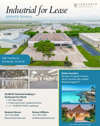 Plus de détails pour 2051 Franklin Dr, Fort Worth, TX - Industriel à louer