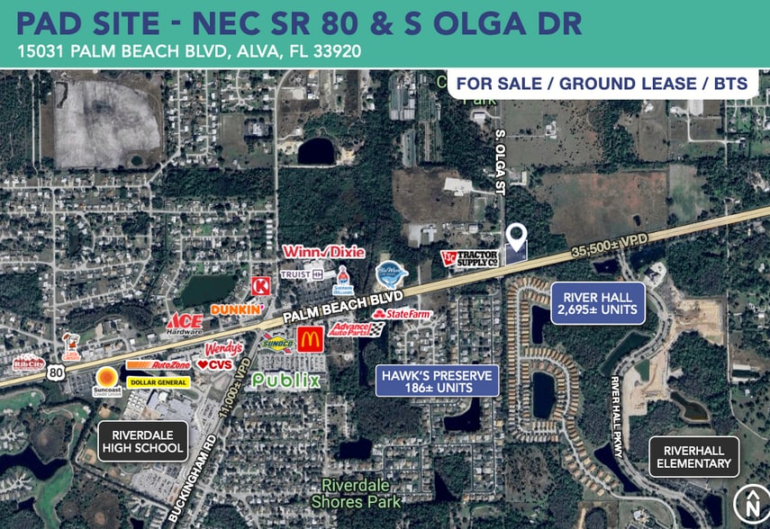 15031 Palm Beach Blvd, Alva, FL for lease - Aerial - Image 2 of 6