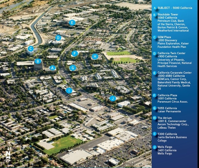 5080 California Ave, Bakersfield, CA for lease - Aerial - Image 2 of 3