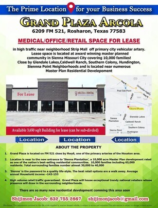 Plus de détails pour 6209 FM 521 Rd, Rosharon, TX - Bureau/Commerce de détail à louer