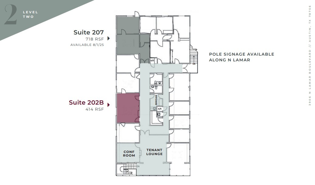 3906 N Lamar Blvd, Austin, TX à louer Plan d’étage- Image 1 de 1