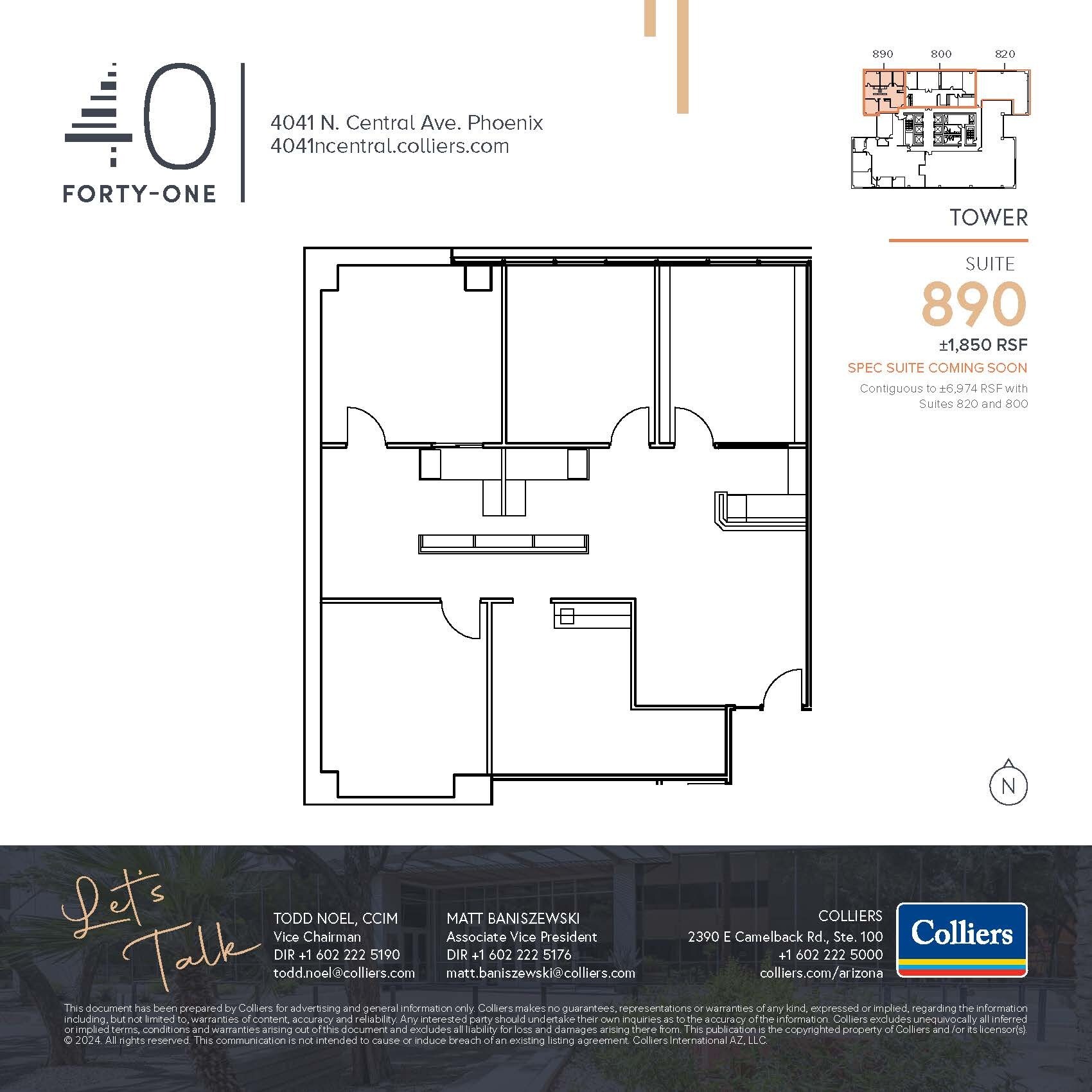 4041 N Central Ave, Phoenix, AZ for lease Floor Plan- Image 1 of 1