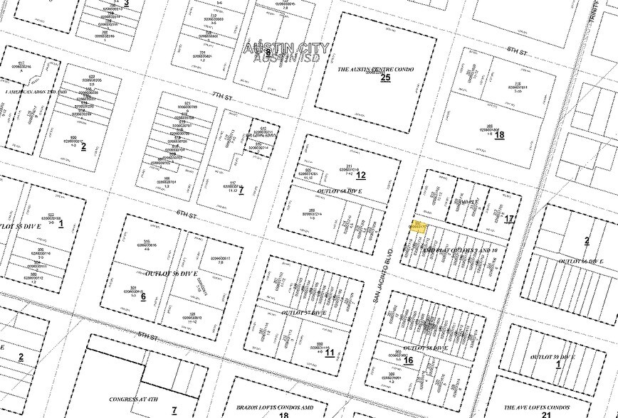 607 San Jacinto Blvd, Austin, TX à vendre - Plan cadastral - Image 2 de 6
