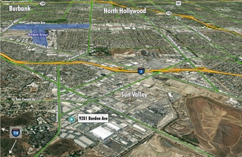 9281 Borden Ave, Sun Valley, CA - AERIAL  map view