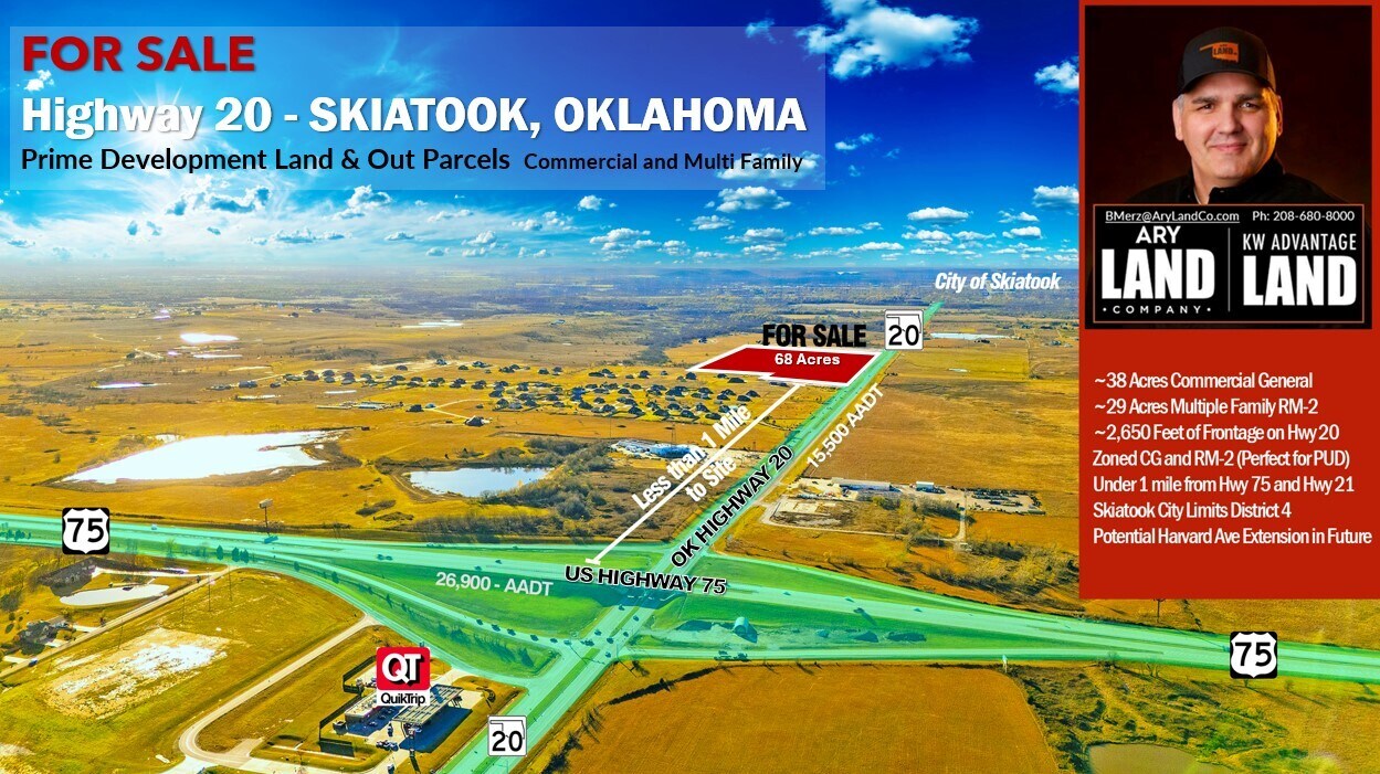 69 Acres 3200 Highway 20, Skiatook, OK à vendre Aérien- Image 1 de 8