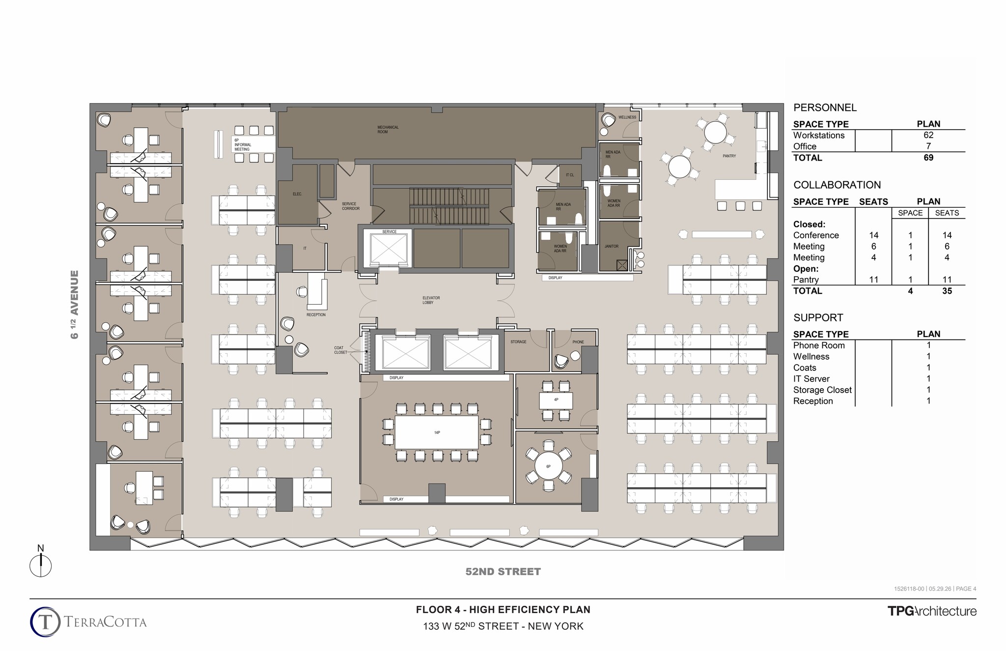 133 W 52nd St, New York, NY à louer Plan d’étage- Image 1 de 10