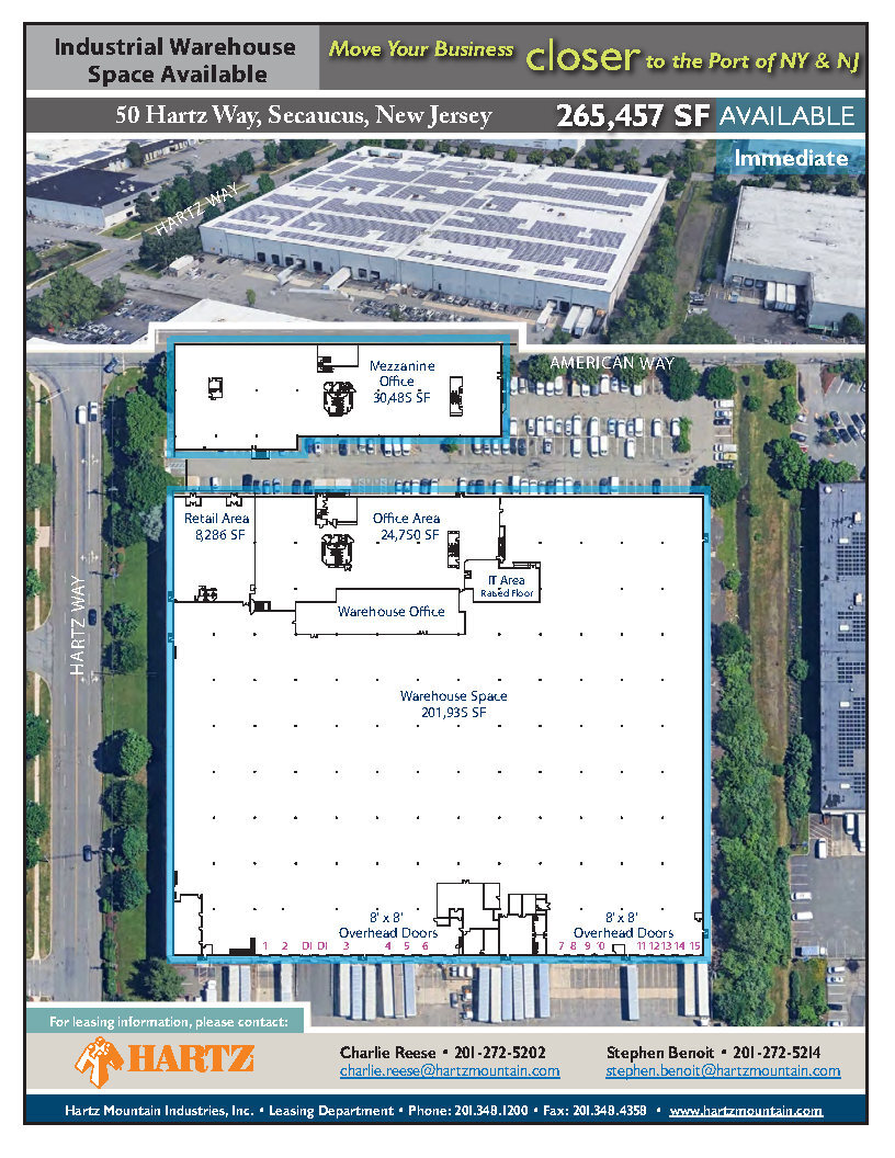 50 Hartz Way, Secaucus, NJ à louer Plan d’étage- Image 1 de 1