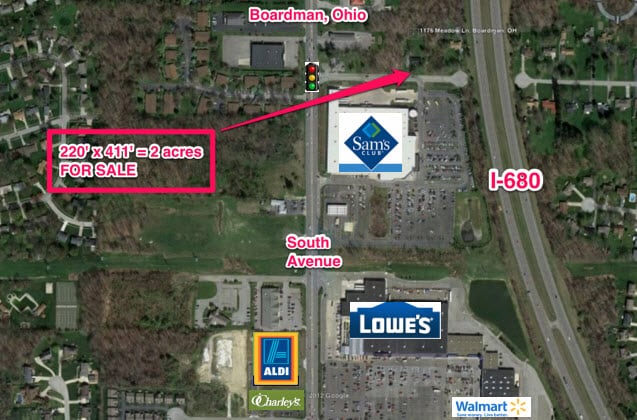 1176 Meadow Ln, Boardman, OH for sale Aerial- Image 1 of 2