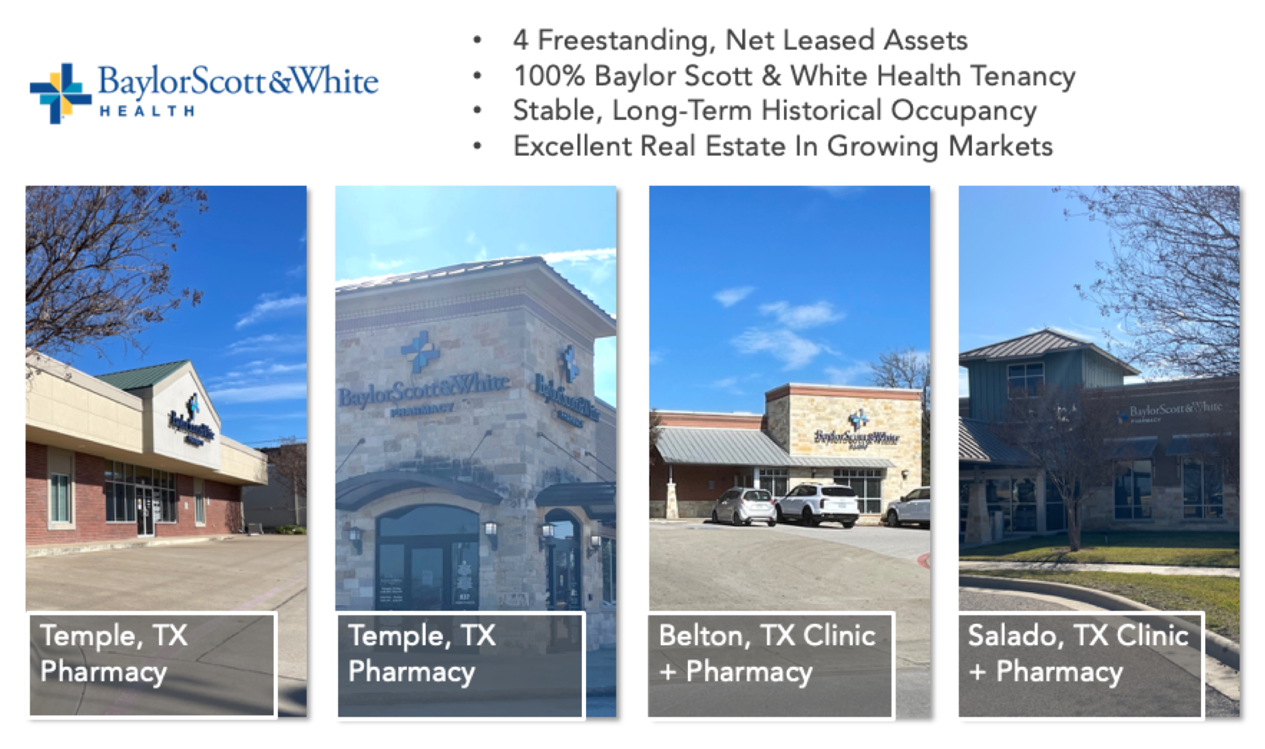 Baylor Scott & White Leased Portfolio portfolio of 4 properties for sale on LoopNet.ca Other- Image 1 of 12