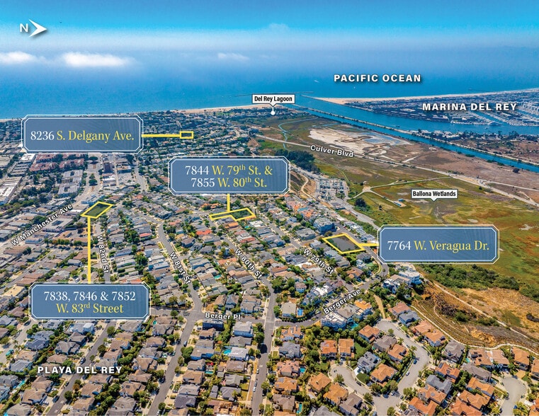 Playa del Rey Development Sites for SFH portfolio of 6 properties for sale on LoopNet.ca - Aerial - Image 1 of 8