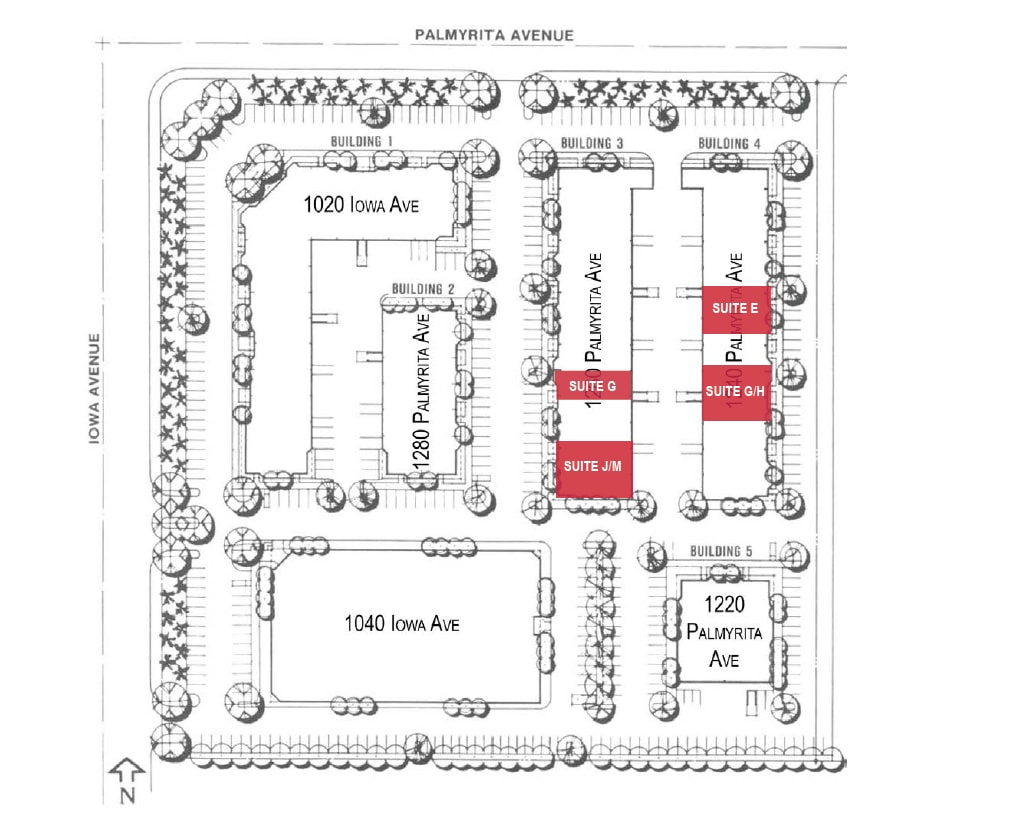 1020 Iowa Ave, Riverside, CA à louer Plan de site- Image 1 de 1