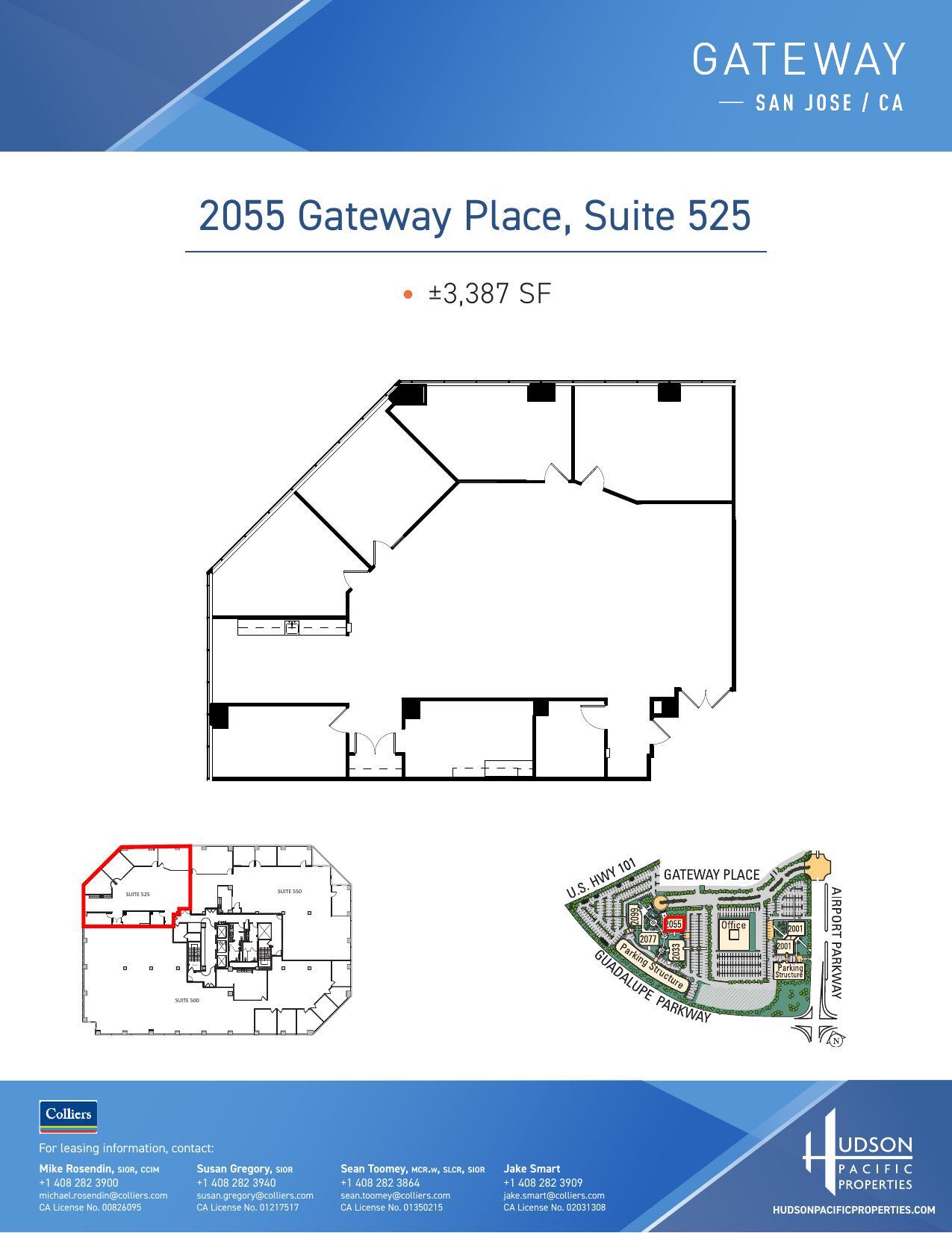 2033 Gateway Pl, San Jose, CA à louer Plan d’étage- Image 1 de 1