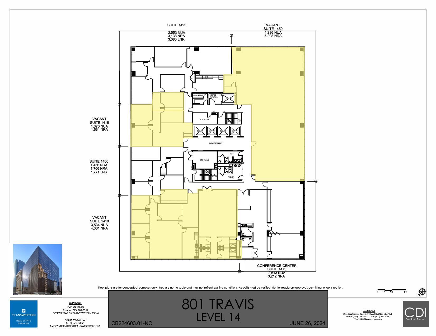 801 Travis St, Houston, TX à louer Plan d  tage- Image 1 de 1