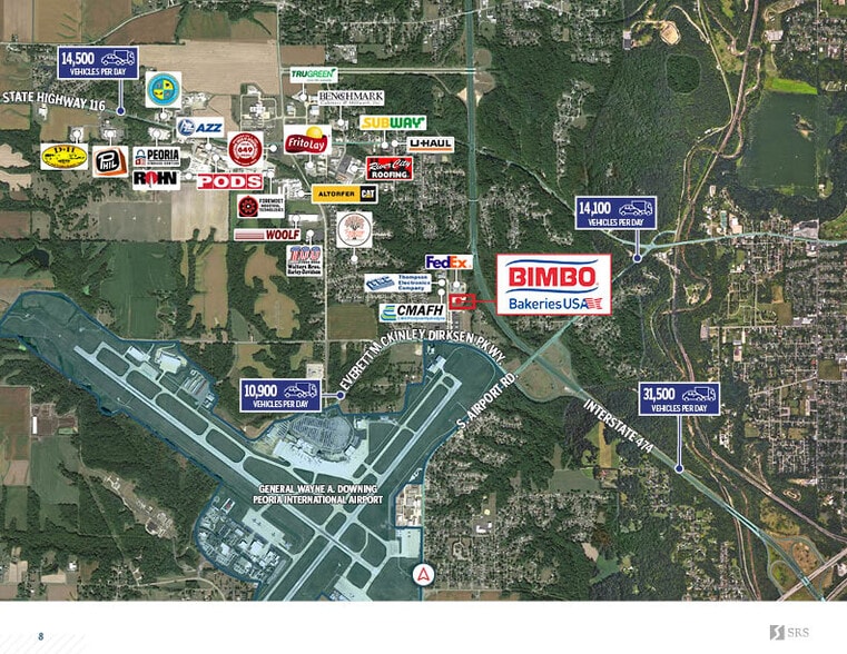 1012 S Bosch Rd, Peoria, IL à vendre - Aérien - Image 3 de 4