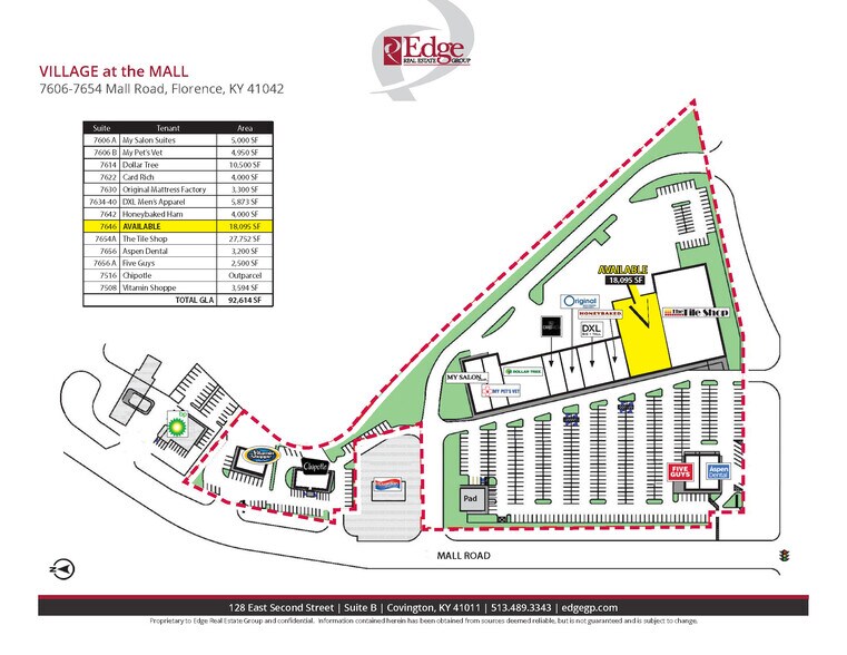 7606-7654 Mall Rd, Florence, KY à louer - Plan de site - Image 3 de 5
