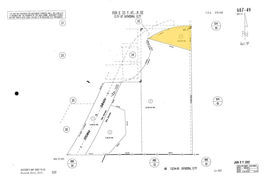 Date Palm Dr, Cathedral City, CA à vendre - Plan cadastral - Image 2 de 2