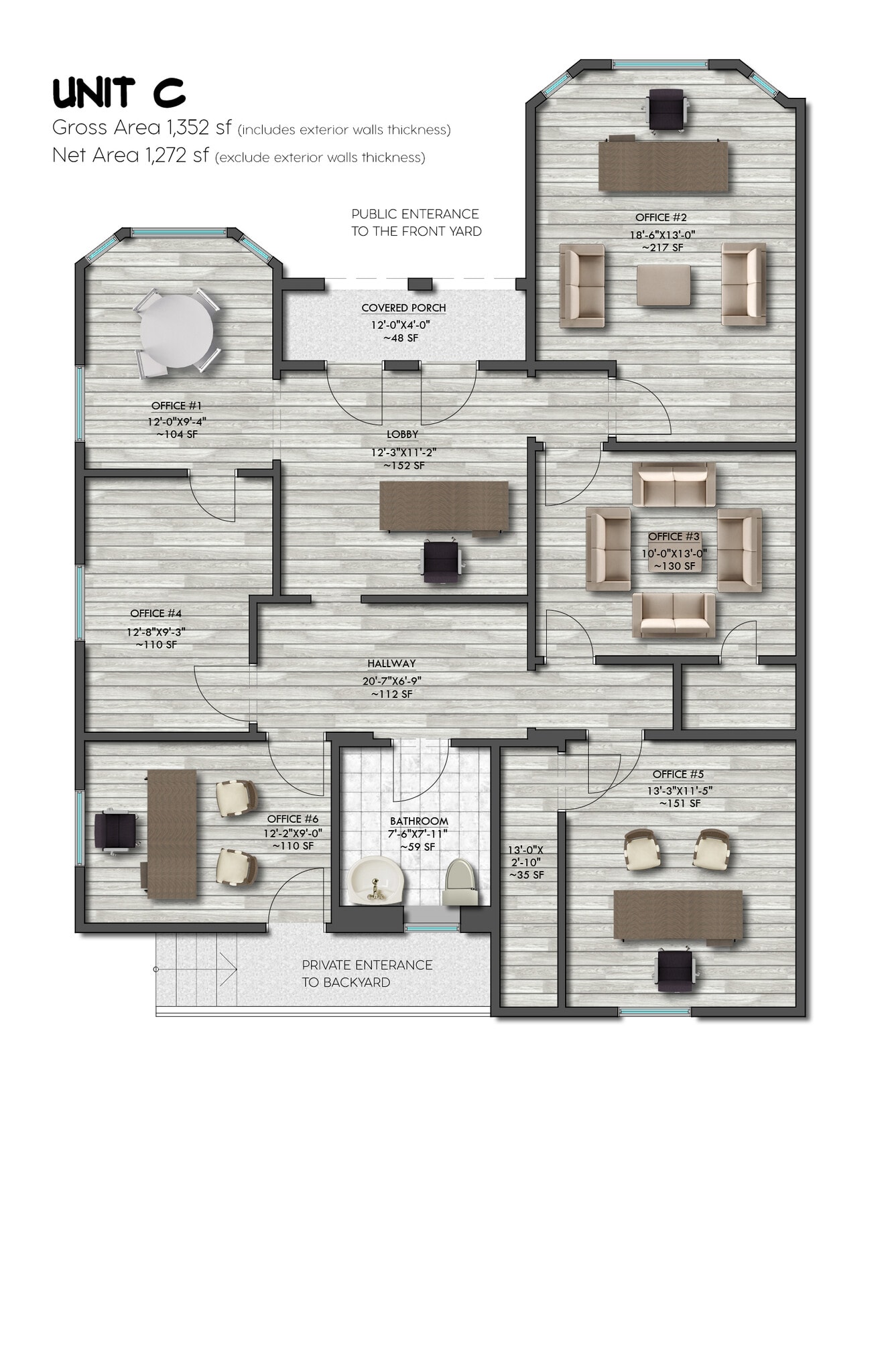 1520 S Garfield Ave, Alhambra, CA for lease Typical Floor Plan- Image 1 of 3