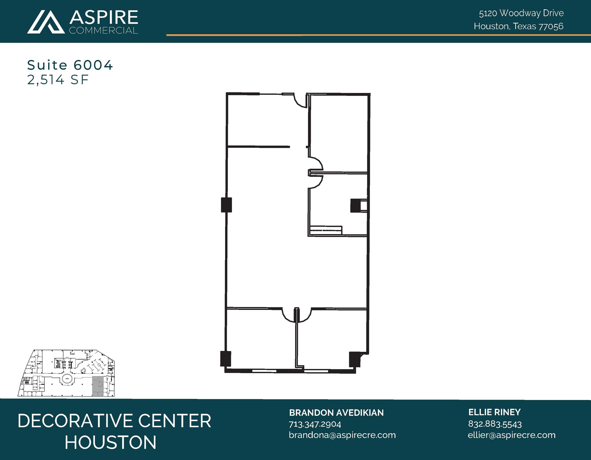 5120 Woodway Dr, Houston, TX à louer Plan d’étage- Image 1 de 7