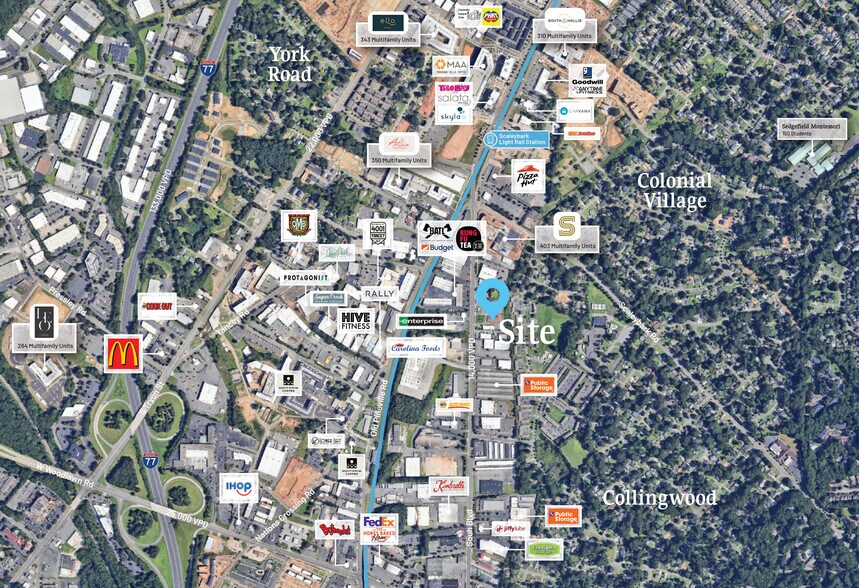 4211-4221 South Blvd, Charlotte, NC à louer - Aérien - Image 3 de 3