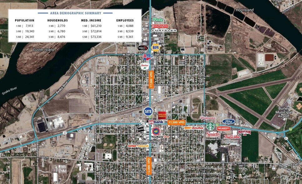 1054 Overland Ave, Burley, ID à louer - Aérien - Image 2 de 3