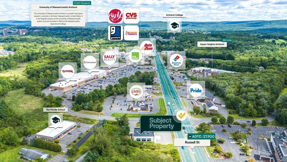 424 Russell St, Hadley, MA for sale - Aerial - Image 2 of 3