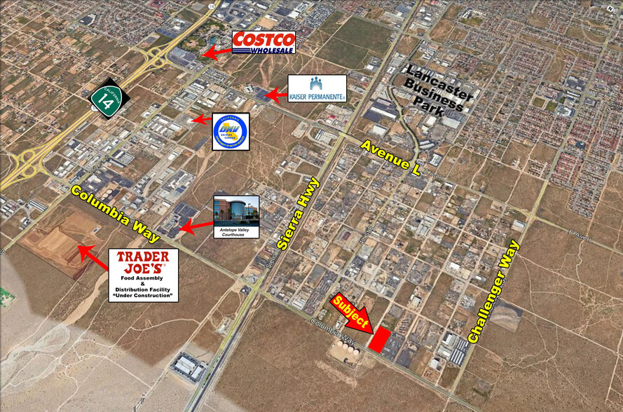 E 6th St, Lancaster, CA for lease - Aerial - Image 2 of 3