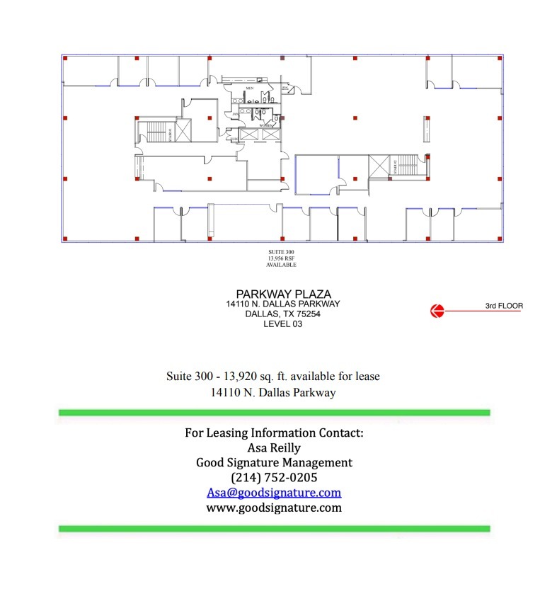 14110 N Dallas Pky, Dallas, TX à louer Plan d’étage- Image 1 de 1