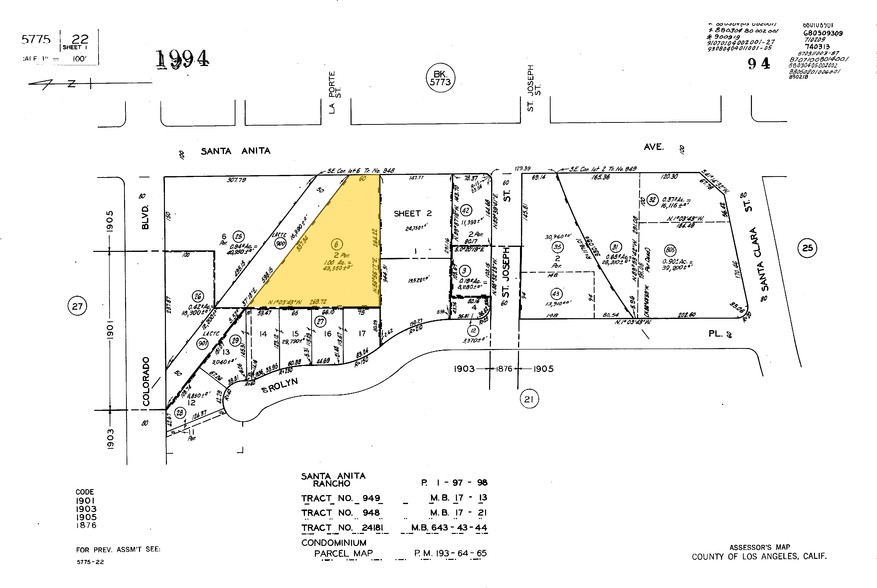 333 N Santa Anita Ave, Arcadia, CA à louer - Plan cadastral - Image 2 de 10