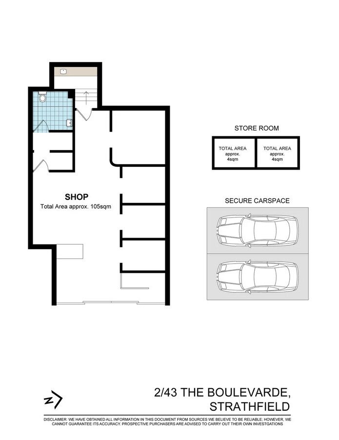 43 The Boulevarde, Strathfield, NSW 2135 - Unit 2 -  - Floor Plan - Image 1 of 4