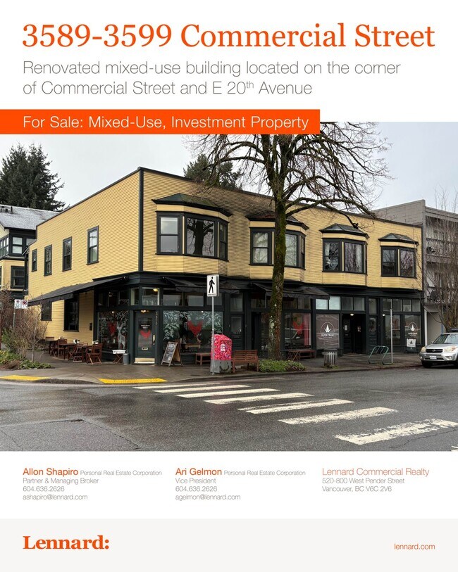 Plus de détails pour 3589 Commercial St, Vancouver, BC - Commerce de détail à vendre