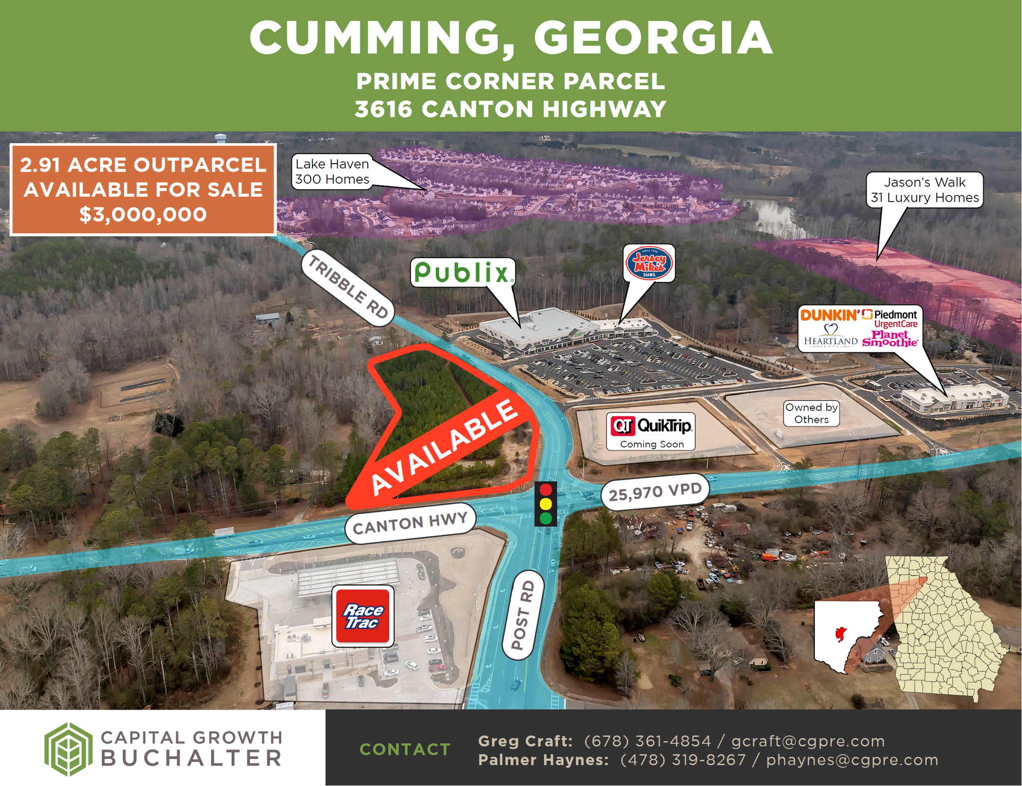 3616 Canton Hwy, Cumming, GA for lease Aerial- Image 1 of 7