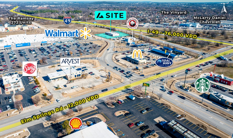 48th St, Springdale, AR for lease - Aerial - Image 2 of 3