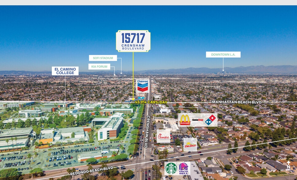 15715-15721 S Crenshaw Blvd, Gardena, CA for sale - Aerial - Image 2 of 7