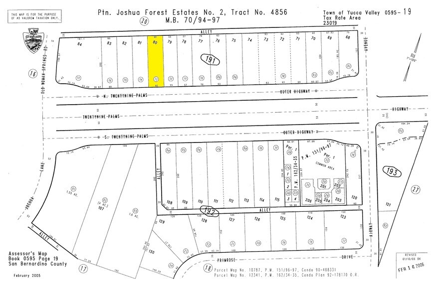 57340 29 Palms Hwy, Yucca Valley, CA à vendre - Plan cadastral - Image 2 de 5