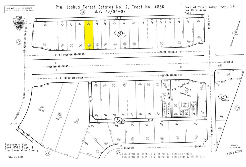 57340 29 Palms Hwy, Yucca Valley, CA for sale - Plat Map - Image 2 of 5