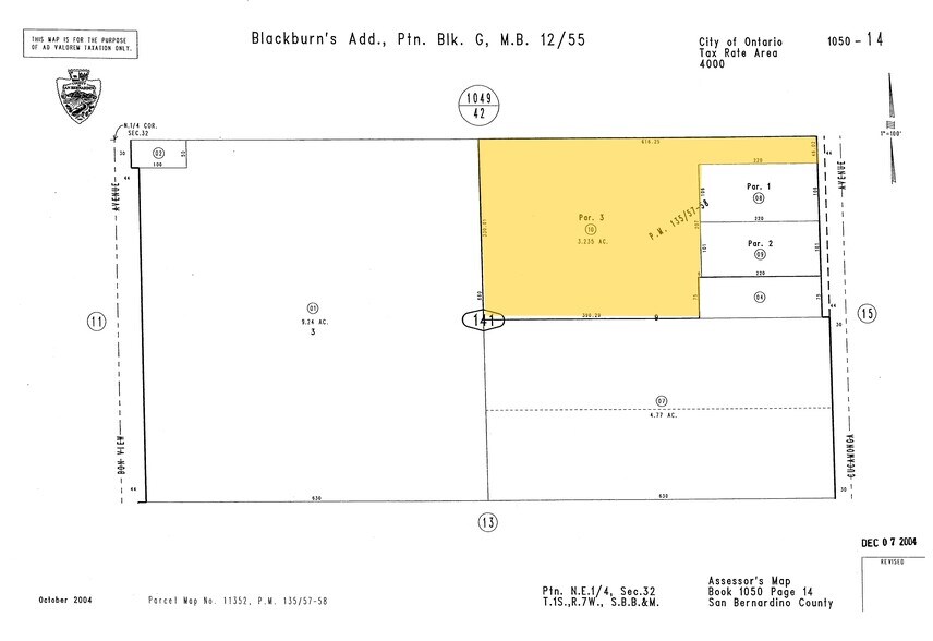 1406 S Cucamonga Ave, Ontario, CA for lease - Plat Map - Image 1 of 2