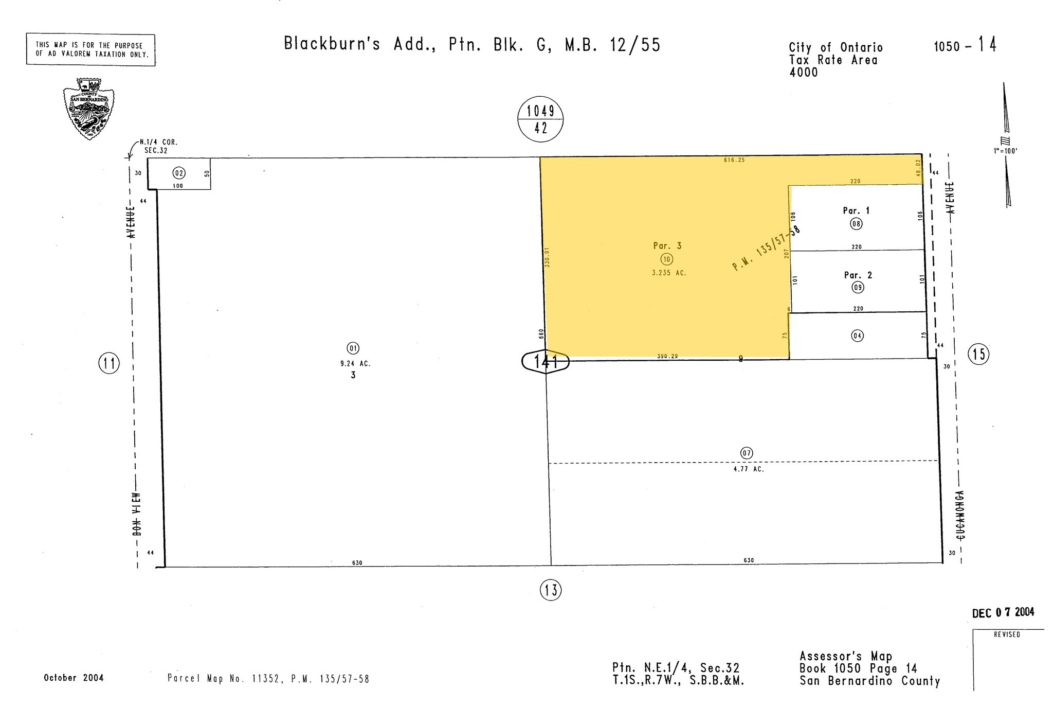 1406 S Cucamonga Ave, Ontario, CA à louer Plan cadastral- Image 1 de 3