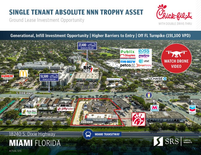 Plus de détails pour 18240 S Dixie Hwy, Miami, FL - Commerce de détail à vendre